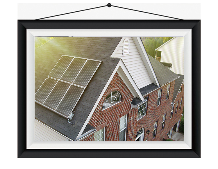 太陽能熱水工程-別墅斜屋頂太陽能熱水